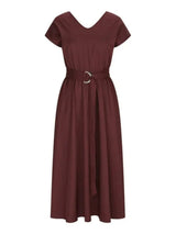 Ruched V-Neck Cap Sleeve Dress Casual Dresses - Tophatter Daily Deals