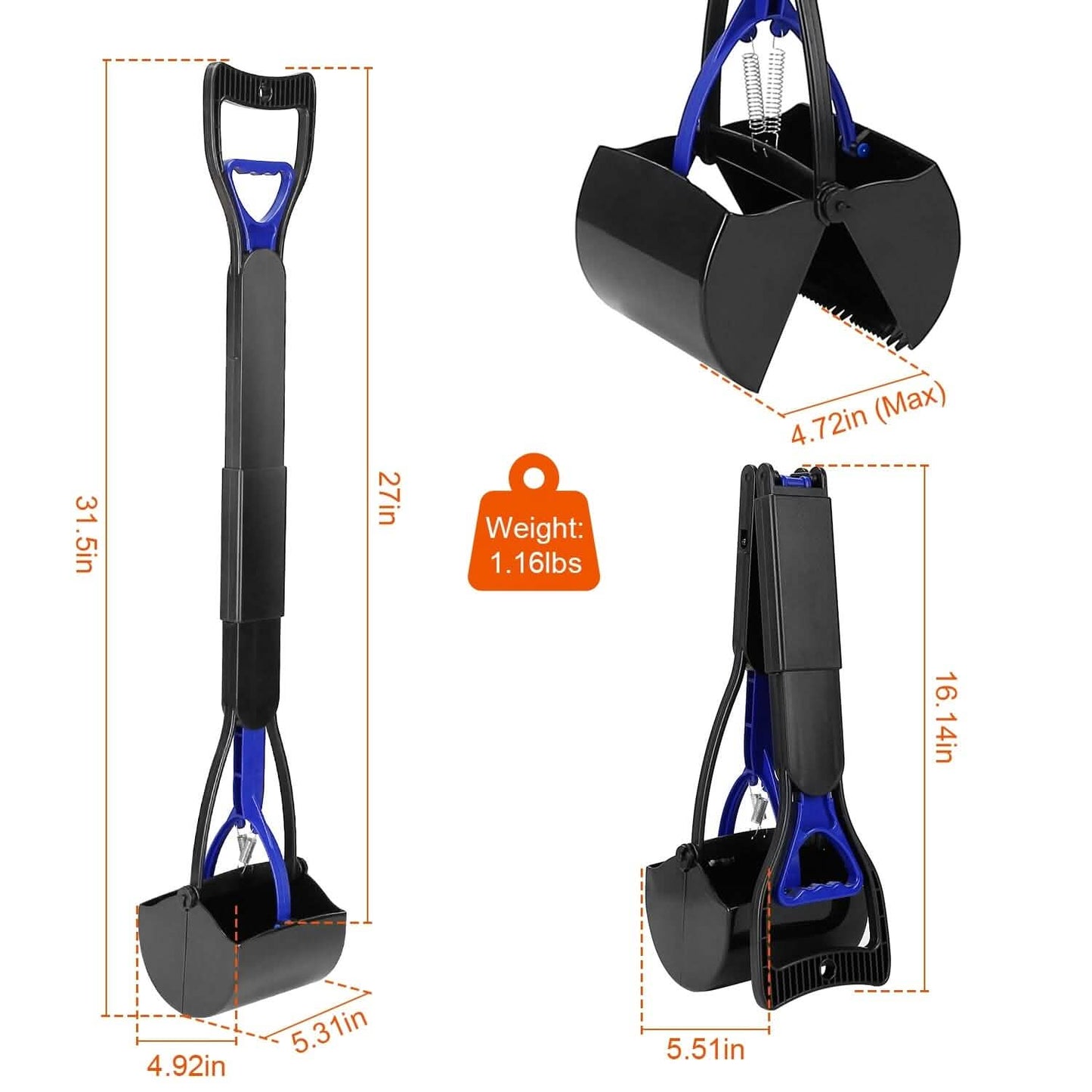 31.5-Inch Pet Pooper Scooper Pet Supplies - Tophatter Daily Deals