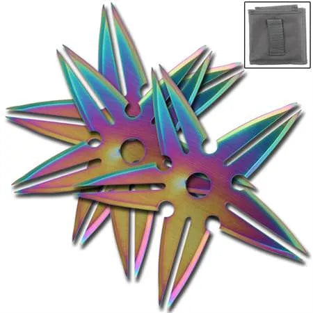 3 Pcs Spinning Moon Throwing Stars - Titanium 4 Inch Diameter - Tophatter Daily Deals