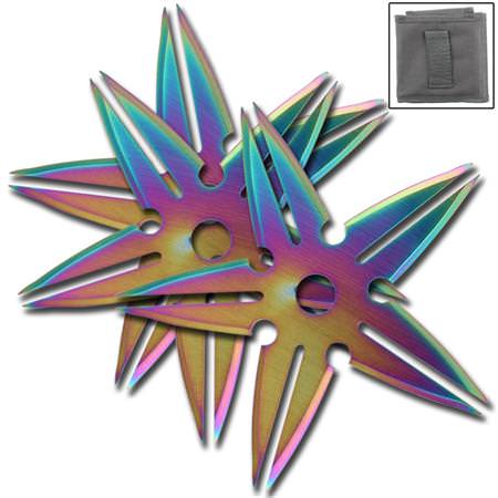 3 Pcs Spinning Moon Throwing Stars - Titanium 4 Inch Diameter Collectible Weapons - Tophatter Daily Deals