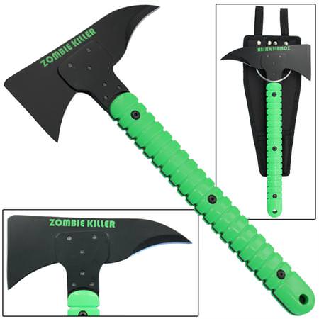 Zombie Killer Heavy Duty Throwing Axe Green Fire Breaker - TOPHATTER'S ARMORY DEALS Collectible Weapons - Tophatter Daily Deals
