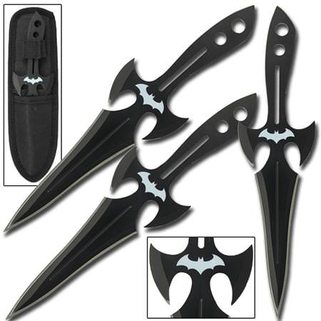 Midnight Asylum 3 Piece Throwing Knife Set - TOPHATTER'S ARMORY DEALS Collectible Weapons - Tophatter Daily Deals