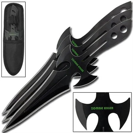 Nefarious Zombie Killer 3 Piece Throwing Knife Set - Tophatter Daily Deals
