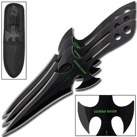 Nefarious Zombie Killer 3 Piece Throwing Knife Set - TOPHATTER'S ARMORY DEALS Collectible Weapons - Tophatter Daily Deals