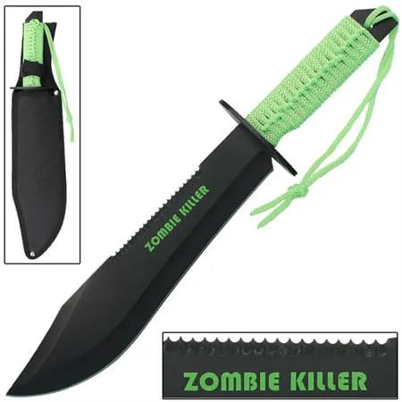 Zombie Killer Sawback Bowie Full Tang Survival Knife - Tophatter Daily Deals