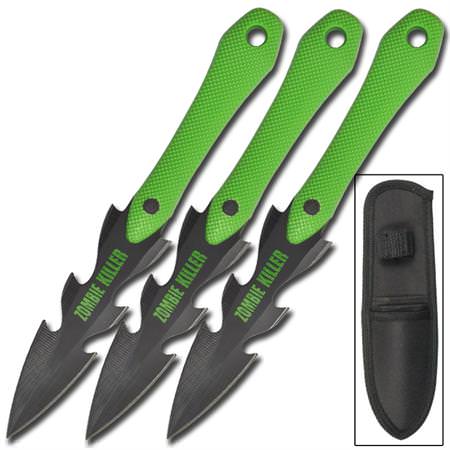 Lacerater Zombie Killer 3 Piece Throwing Knife Set - TOPHATTER'S ARMORY DEALS Collectible Weapons - Tophatter Daily Deals