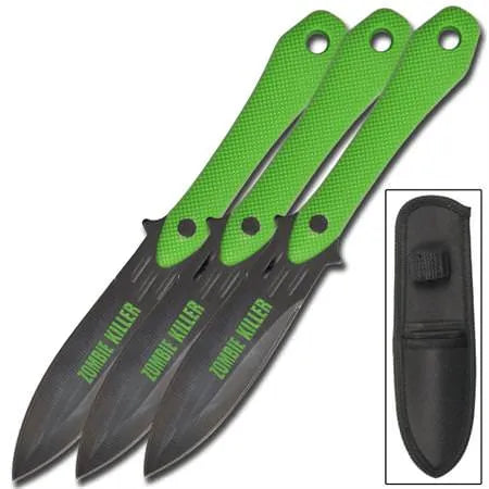 Decimator Zombie Killer 3 Piece Throwing Knives Green - Tophatter Daily Deals