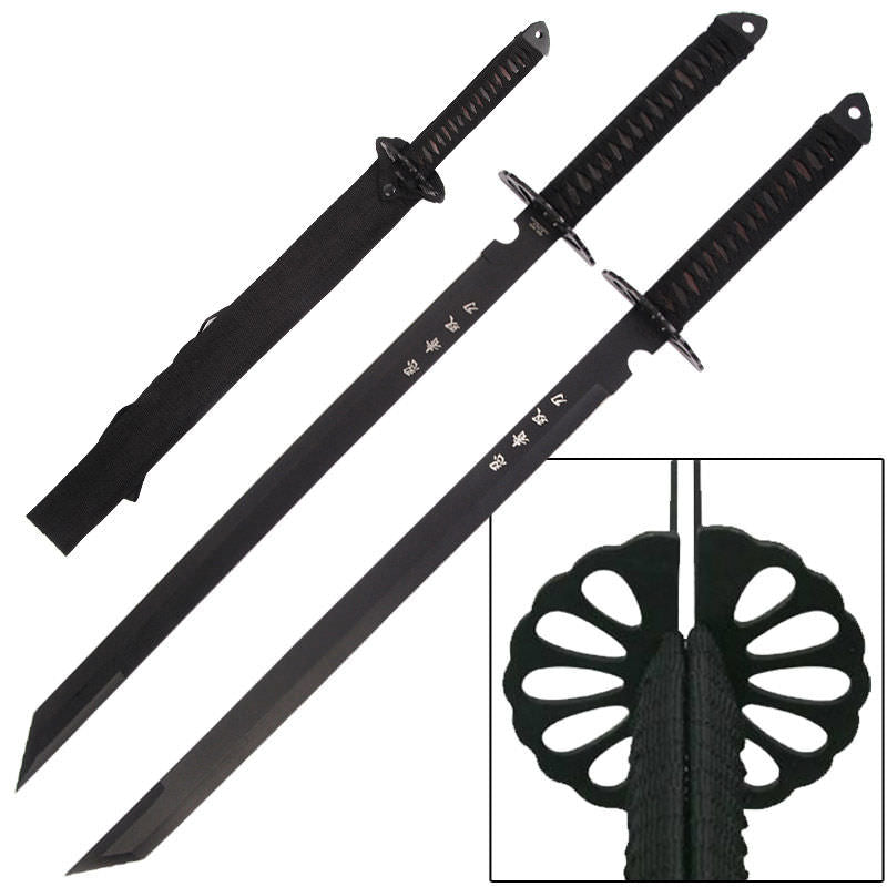 2-PC Full Tang Ninja Twin Bladed Sword Collectible Weapons - Tophatter Daily Deals