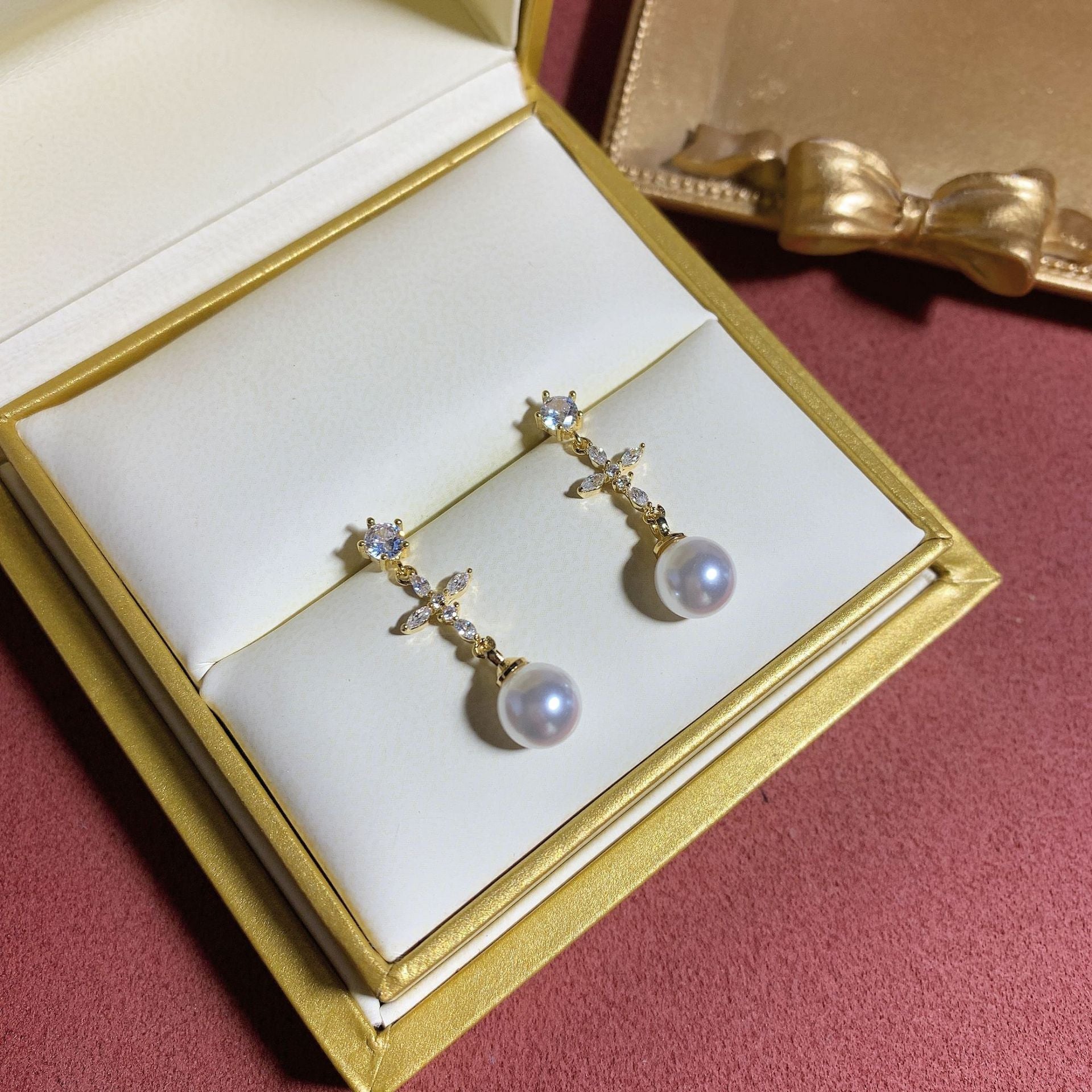 La Perle™ Pearl Earrings Gold Beau Earrings - Tophatter Daily Deals