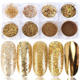 8 Box Mix Glitter Nail Art Powder Flakes Set 07color 0 - Tophatter Daily Deals