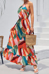 Multicolored Tied Grecian Neck Maxi Dress Casual Dresses - Tophatter Daily Deals