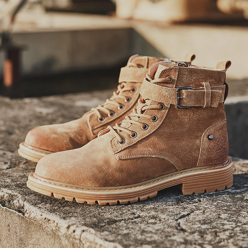 Autumn Korean Style Trendy British Short Boots Men Yellow 0 - Tophatter Daily Deals