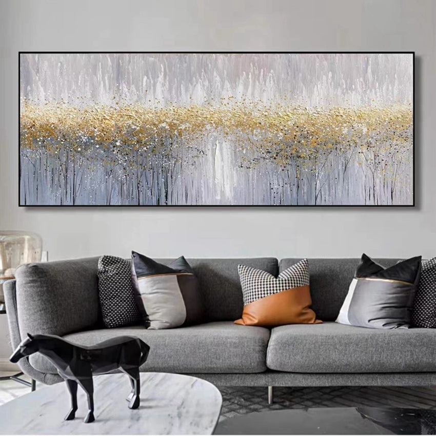 Abstract Foil Artwork Modern Decor Oil Painting On Canvas Lanscaple Pure Hand-painted Pictures Unframed 0 - Tophatter Daily Deals