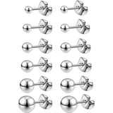 Stainless Steel Hypoallergenic Ball Shaped Stud Earrings Earrings - Tophatter Daily Deals