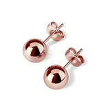 Stainless Steel Hypoallergenic Ball Shaped Stud Earrings Rose Gold Earrings - Tophatter Daily Deals