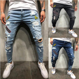 Blue ripped logo jeans 0 - Tophatter Daily Deals