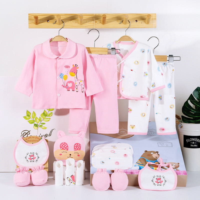 18 Piece Cotton Newborn Clothes Gift Box Set 0 - Tophatter Daily Deals