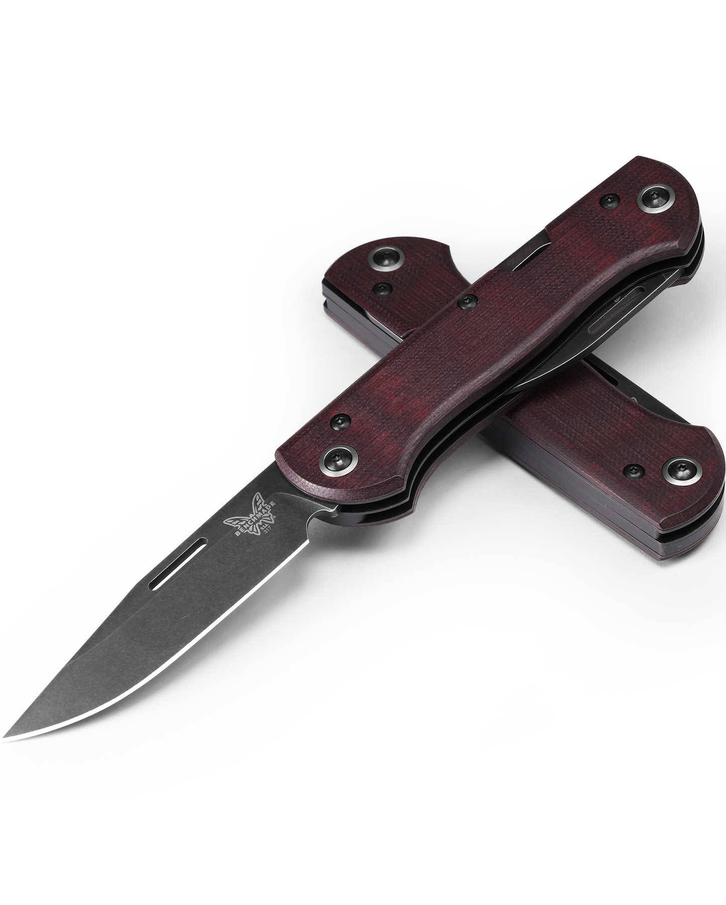 Benchmade Weekender - CPM-S90V - Slip Joint - Burgundy Micarta Handle - 317BK-02 Knives - Tophatter Daily Deals