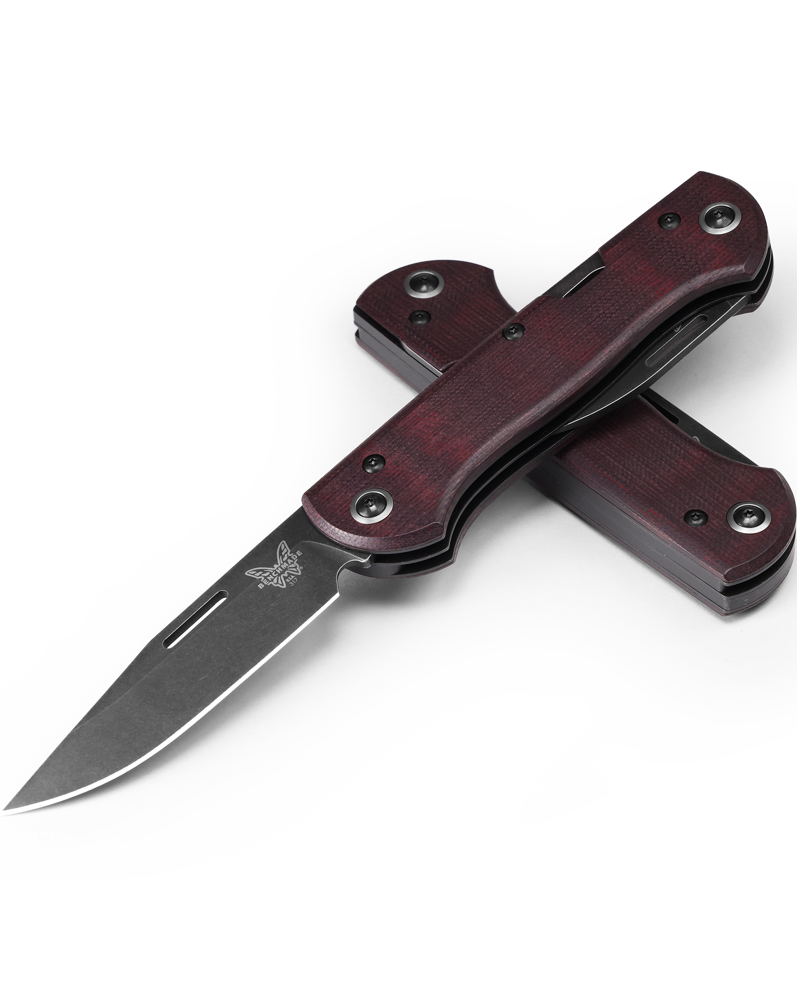 Benchmade Weekender - CPM-S90V - Slip Joint - Burgundy Micarta Handle - 317BK-02 Knives - Tophatter Daily Deals