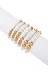 White 5pcs Pearl Beaded Bracelet Set Bracelets - Tophatter Daily Deals