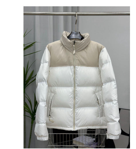 Insulating Unisex Puffer Coat - Stand Collar, Cotton Milk white splicing 3D Changing Face Moving Picture Frame - Tophatter Daily Deals