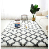 Bedside Pattern Carpet Living Room Tea Table Mat White geometry 0 - Tophatter Daily Deals
