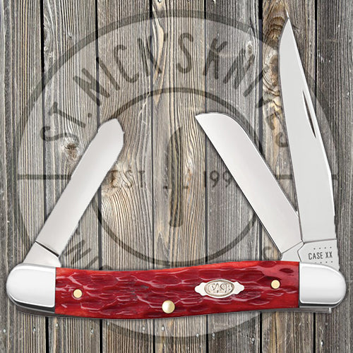 Case Medium Stockman - Dark Red Bone - Peach Seed Jig - Carbon Steel - 31951 Traditional Knives - Tophatter Daily Deals