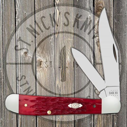 Case Copperhead - Dark Red Bone - Peach Seed Jig - Carbon Steel - 31953 Traditional Knives - Tophatter Daily Deals