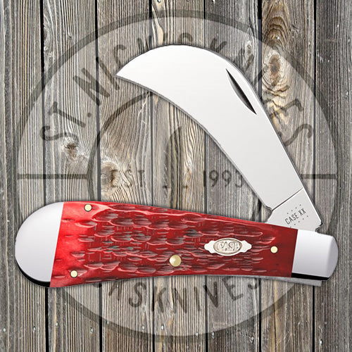 Case Hawkbill Pruner - Dark Red Bone - Peach Seed Jig - Carbon Steel - 31956 Traditional Knives - Tophatter Daily Deals