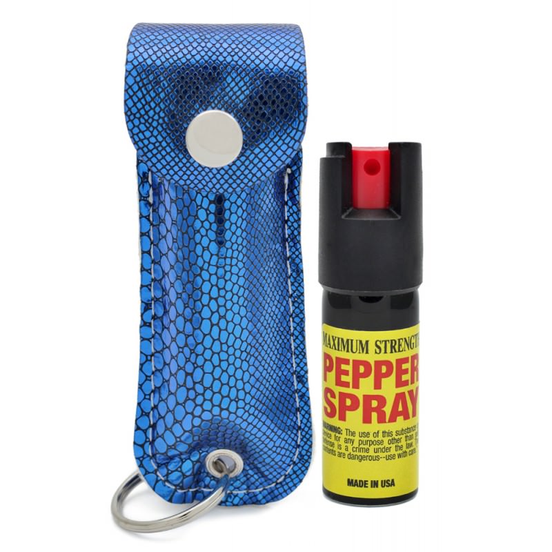 Snake Skin Pattern Personal Defense Pepper Spray OC-18 1/2 oz - Blue - Tophatter's Guns'N'Weapons Store Collectible Weapons - Tophatter Daily Deals