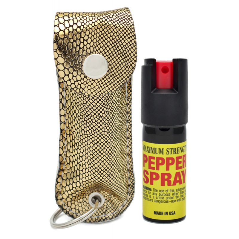 Snake Skin Pattern Personal Defense Pepper Spray OC-18 1/2 oz - Yellow Collectible Weapons - Tophatter Daily Deals