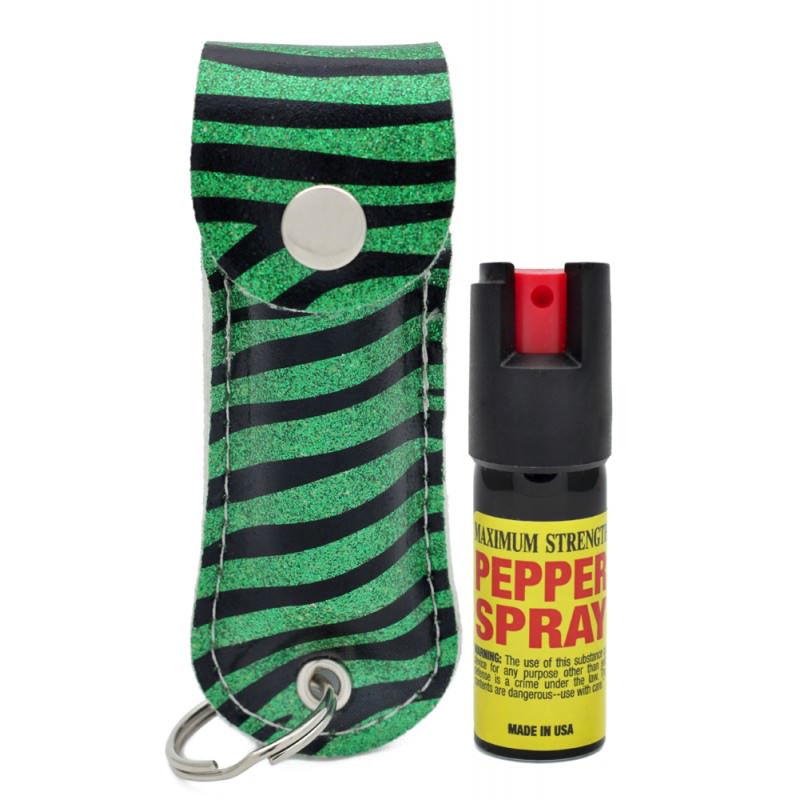 Snake Skin Pattern Personal Defense Pepper Spray OC-18 1/2 oz - Zebra Green - Tophatter's Guns'N'Weapons Store Collectible Weapons - Tophatter Daily Deals