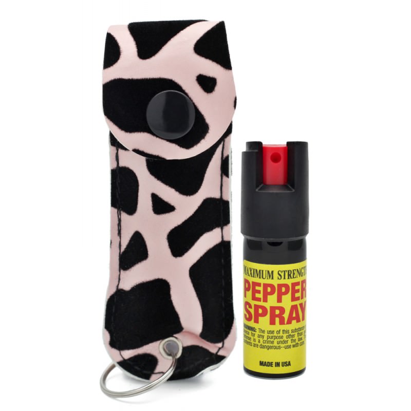 Leopard Keychain Personal Defense Pepper Spray OC-18 1/2 oz With Case - TOPHATTER'S ARMORY DEALS Collectible Weapons - Tophatter Daily Deals