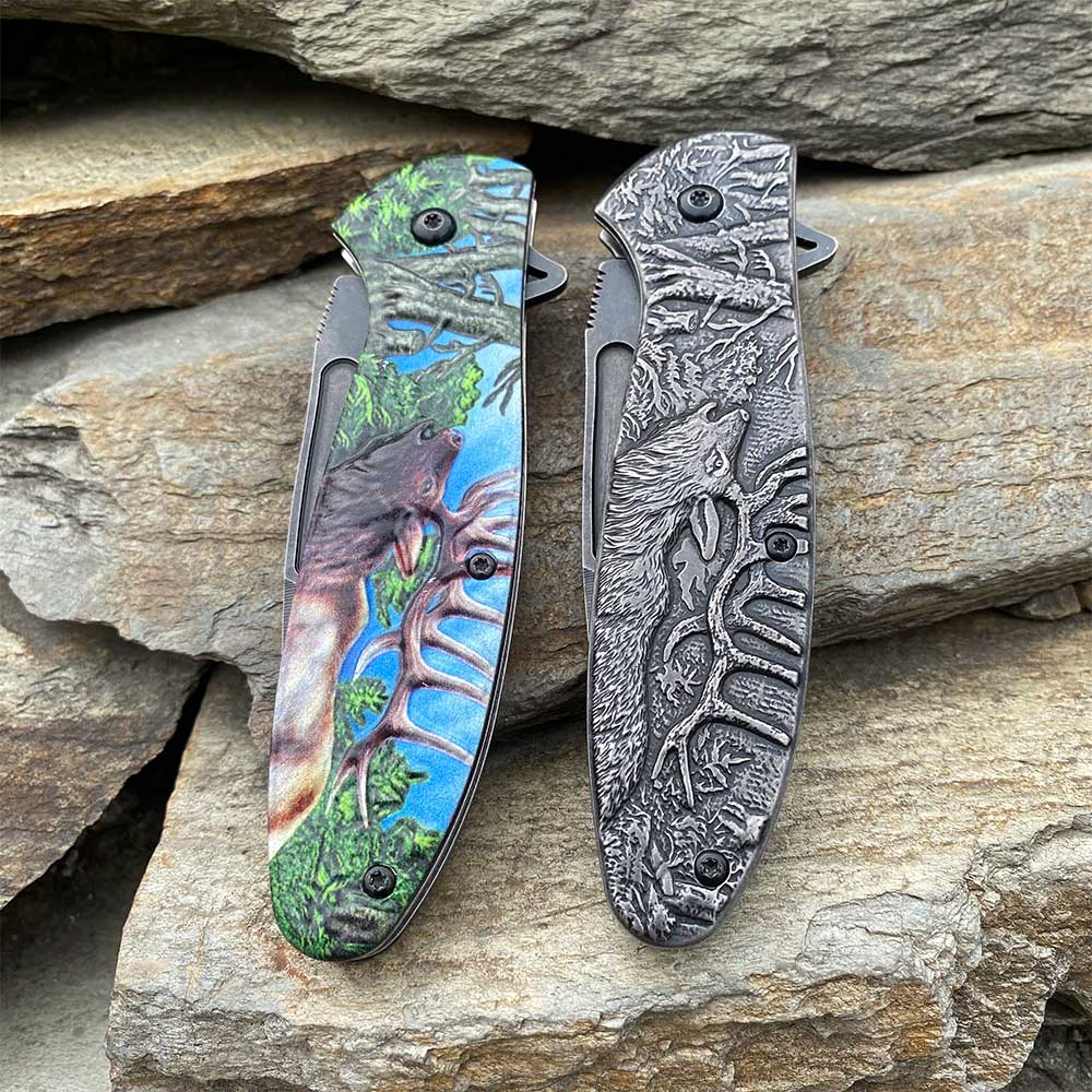 Male Deer Folding Knife Portable Camping Tool - Tophatter Daily Deals