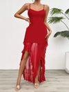 Backless Ruffled Scoop Neck Cami Dress Casual Dresses - Tophatter Daily Deals