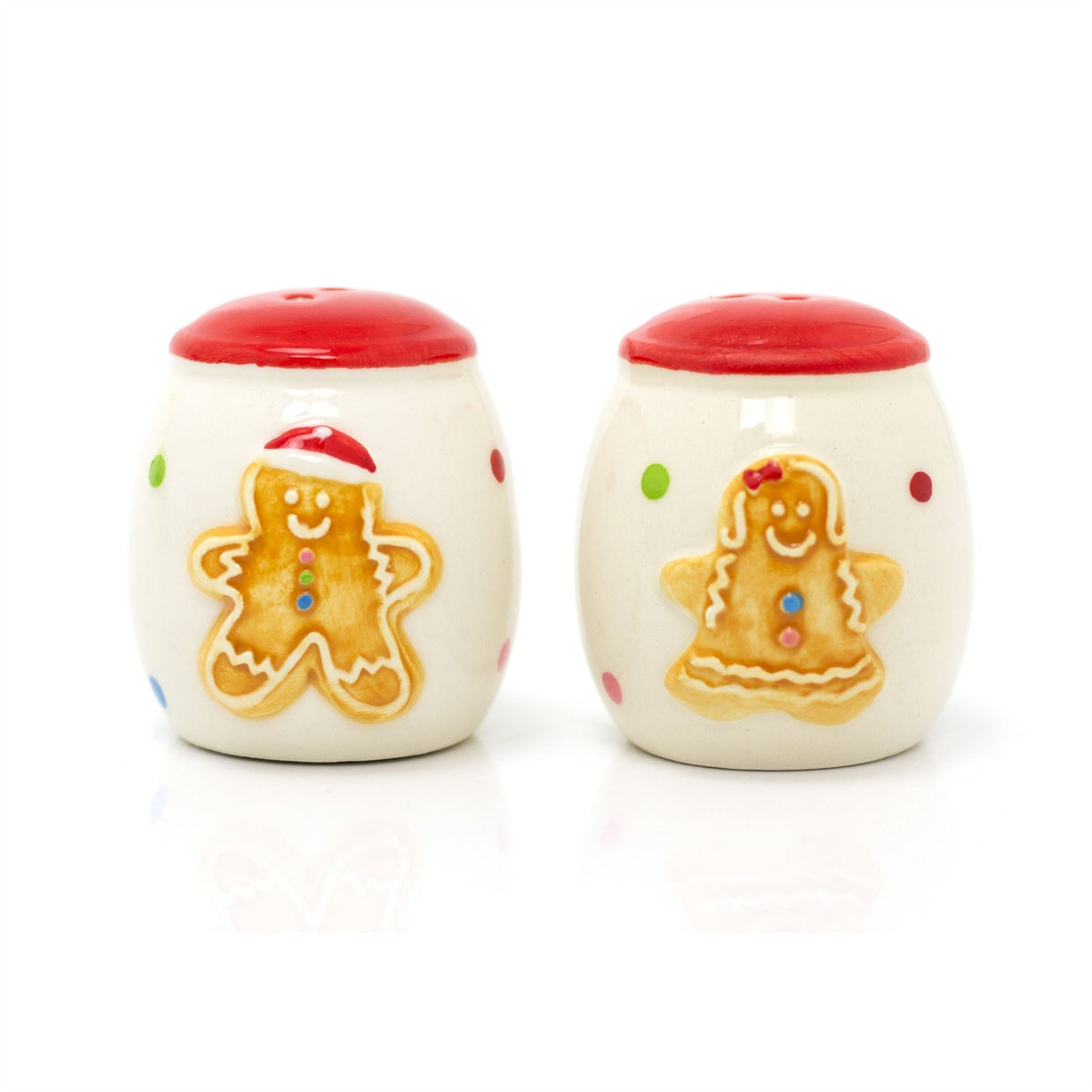 Christmas Gingerbread Salt & Pepper Shakers | White Ceramic Salt And Pepper Pots Salt and Pepper Shakers - Tophatter Daily Deals