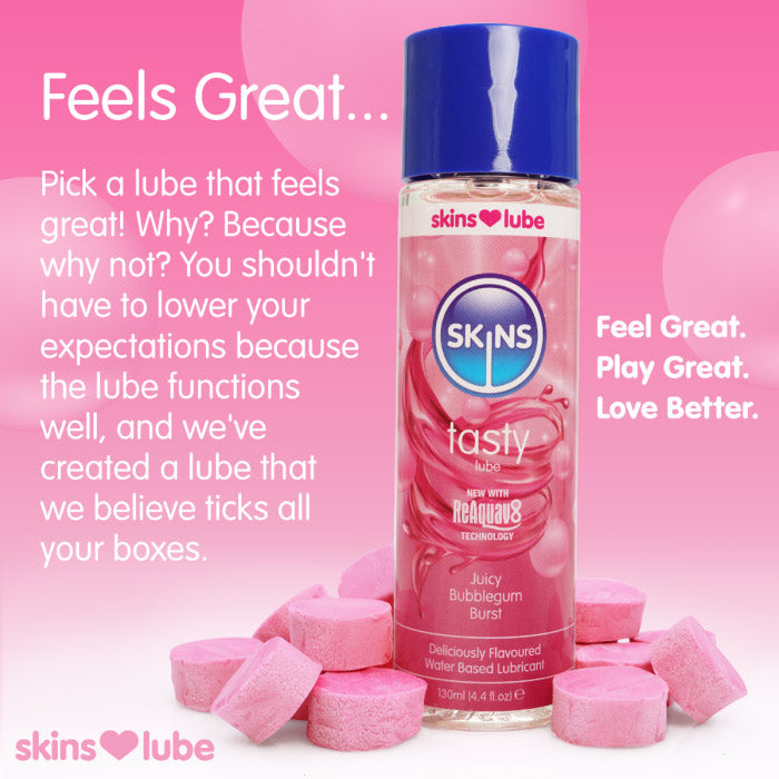 Skins Juicy Bubblegum Blast (130ml) – Water-Based Lubricant > Lube > Flavoured - Tophatter Daily Deals