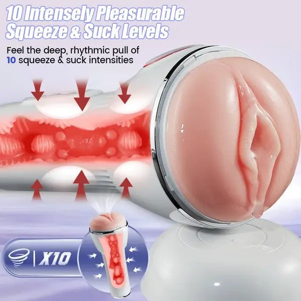 Leten - Squeezing Sucking Vibrating Masturbation Cup-Queen of AV Version4 Masturbation Cup - Tophatter Daily Deals