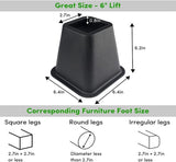 4Pcs Heavy Duty Bed Chair Risers Feet Leg Lift Furniture Extra Raisers Stand 5 - Tophatter Daily Deals