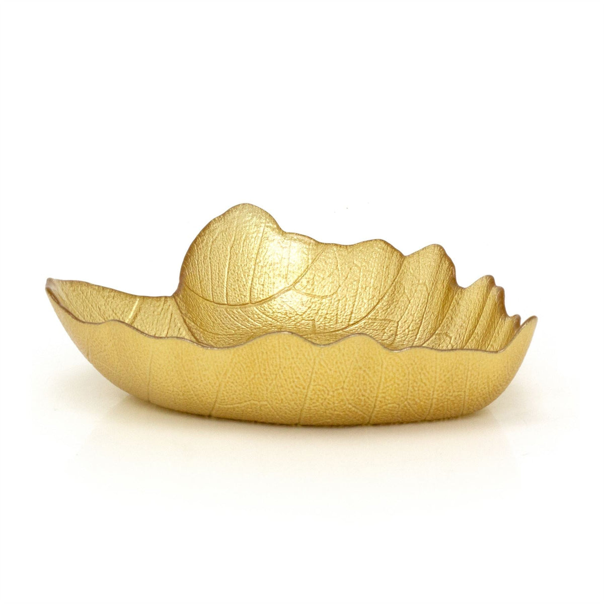 Gold Glass Leaf Trinket Bowl | Botanical Vanity Plate Trinket Dish - 16x14cm Trinket Dish - Tophatter Daily Deals