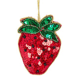 Strawberry Beaded Christmas Tree Bauble | Colourful Fruit-shaped Tree Ornaments Baubles - Tophatter Daily Deals