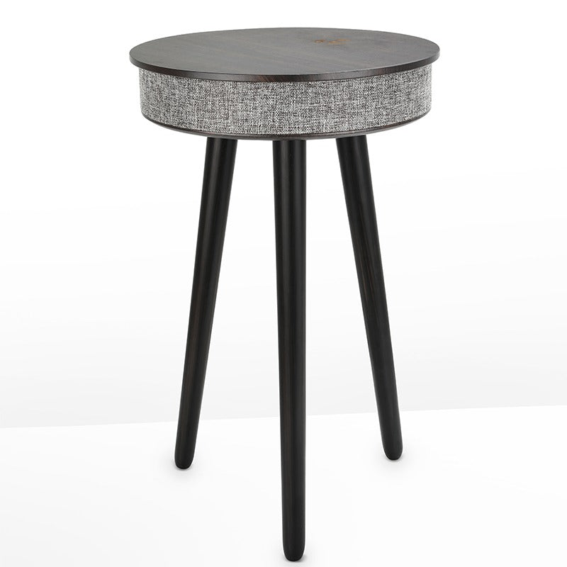 Bluetooth Speaker Small Coffee Table Wireless Charging Creative Small Round Table Sandalwood black 0 - Tophatter Daily Deals