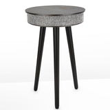 Bluetooth Speaker Small Coffee Table Wireless Charging Creative Small Round Table Sandalwood black 0 - Tophatter Daily Deals