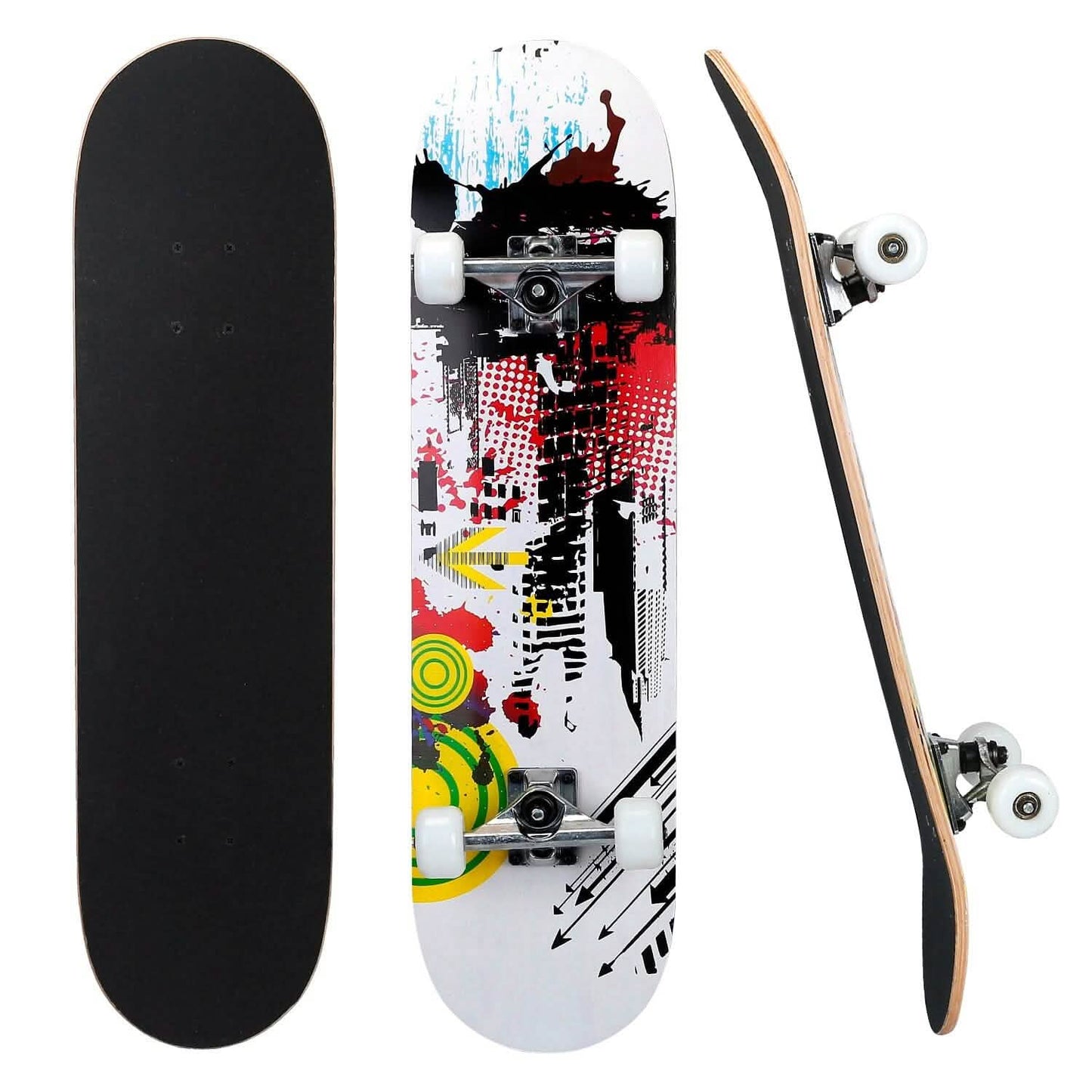 31x8in 9 Layers Maple Concave Skateboard City Music Outdoor Recreation - Tophatter Daily Deals