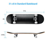 31x8in 9 Layers Maple Concave Skateboard Outdoor Recreation - Tophatter Daily Deals