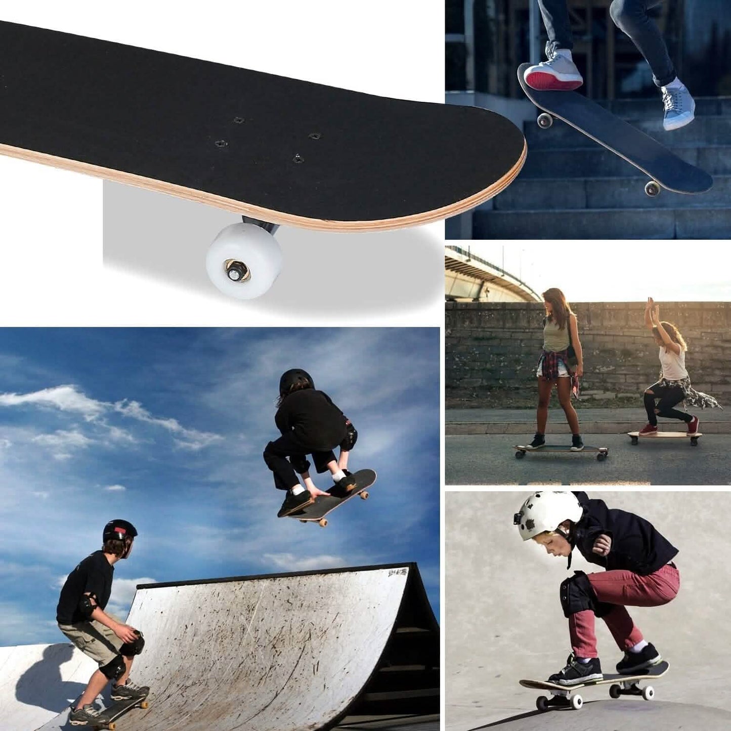 31x8in 9 Layers Maple Concave Skateboard Outdoor Recreation - Tophatter Daily Deals