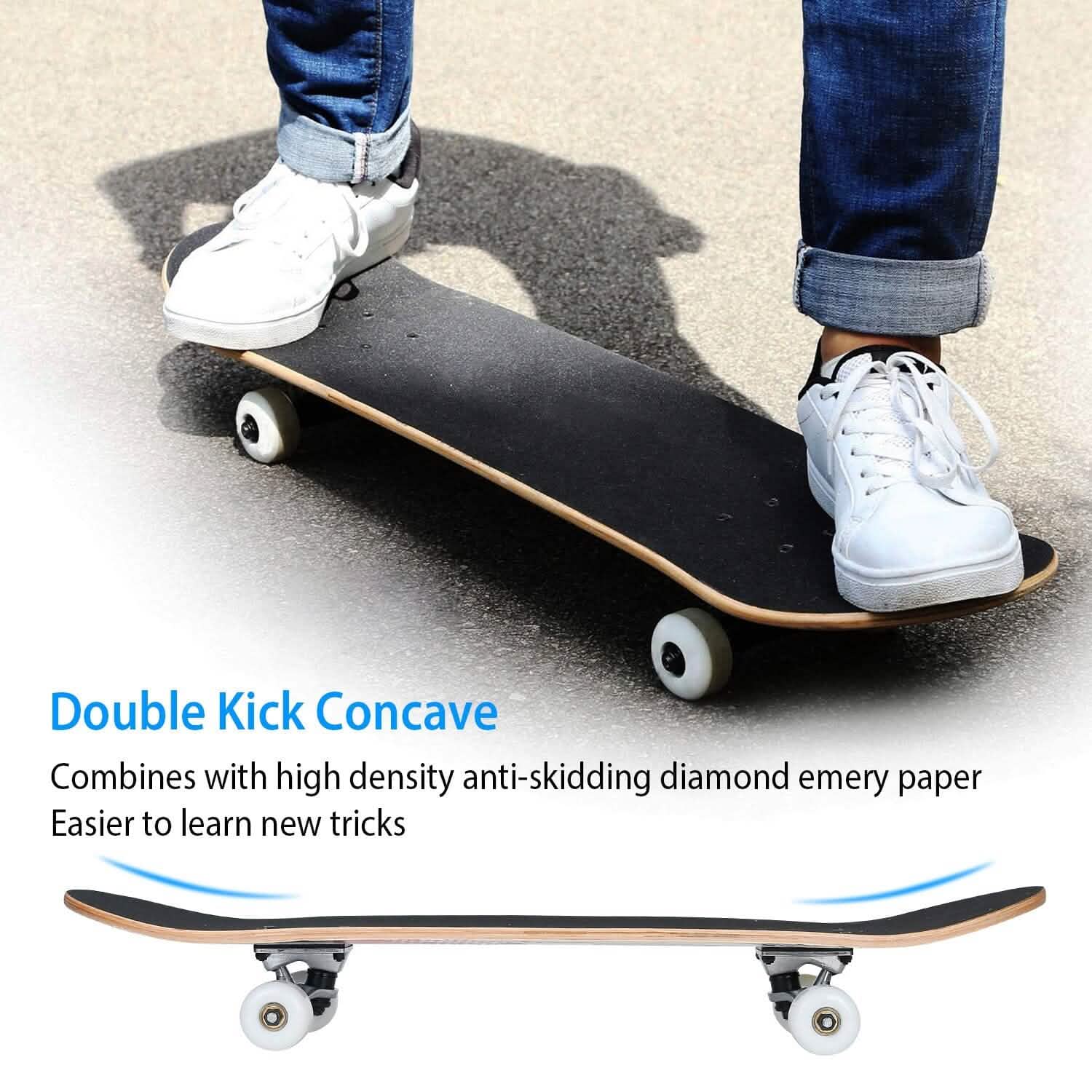 31x8in 9 Layers Maple Concave Skateboard Outdoor Recreation - Tophatter Daily Deals