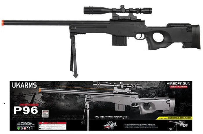 P96 Airsoft Tactical MK96 Sniper Rifle - Bipod, Scope, and Laser - Tophatter Daily Deals