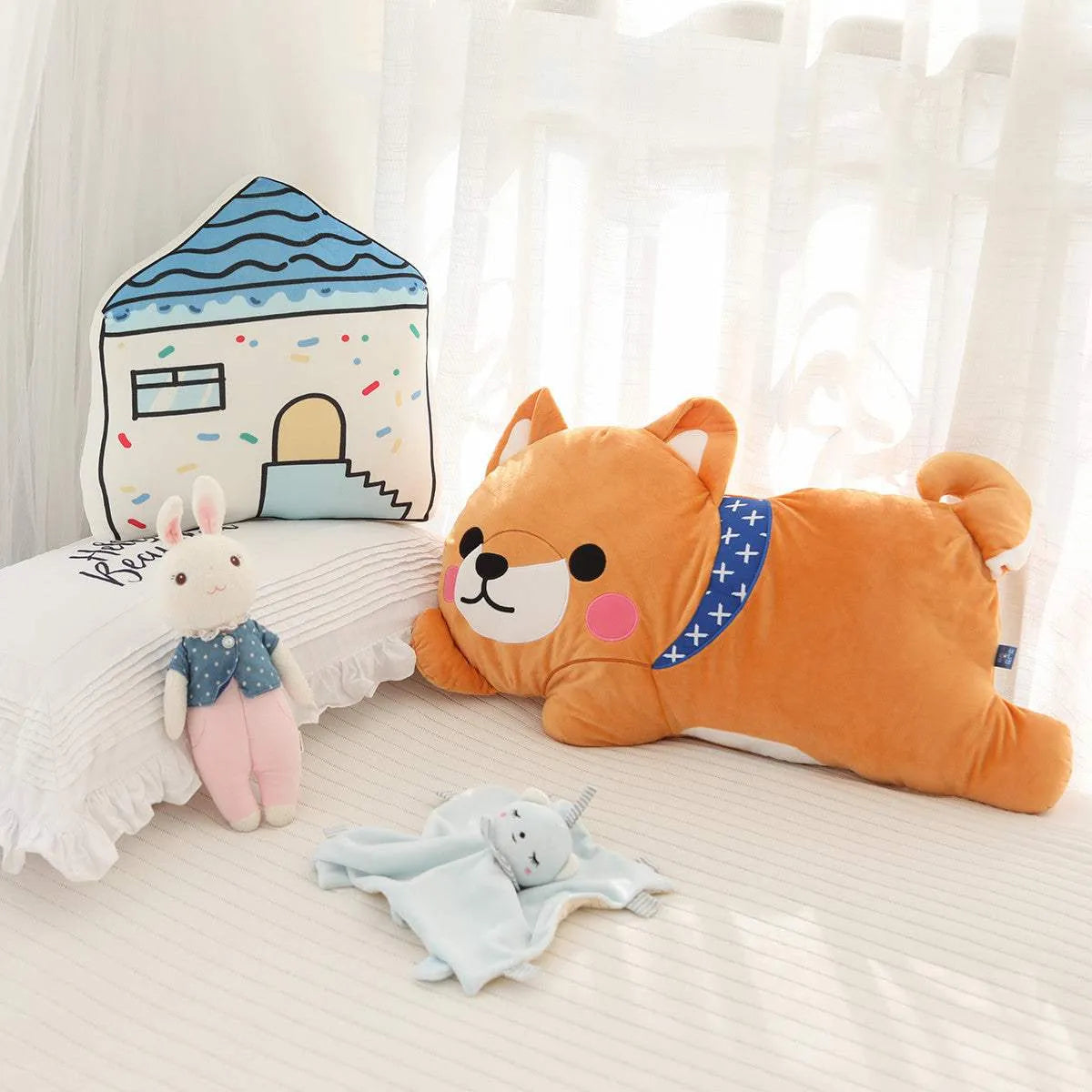 Kawaii Cute Printed Shiba Inu Cushion Pillow Brown Humidifier - Tophatter Daily Deals