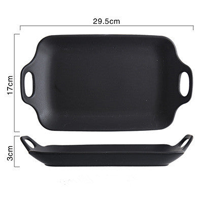 Baking oven-Ear heat resistant baking tray Black Long style 0 - Tophatter Daily Deals